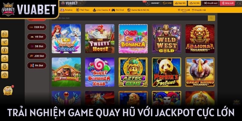 Trải nghiệm game quay hũ với giải jackpot cực lớn